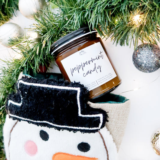 PEPPERMINT CANDY {old candle vessel}