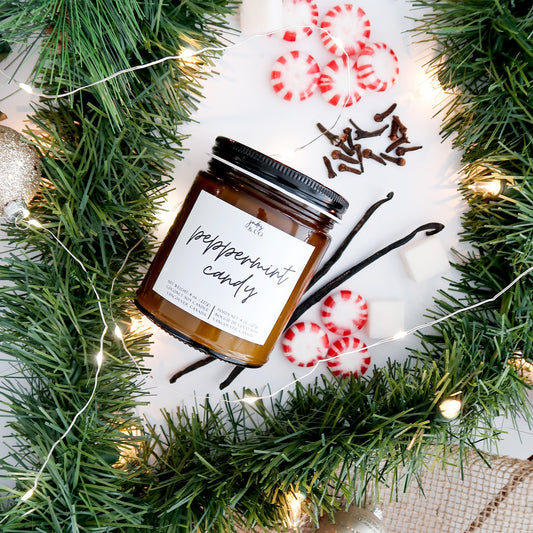 PEPPERMINT CANDY {old candle vessel}