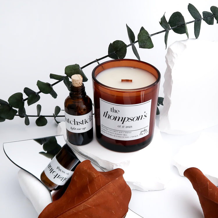 CUSTOM CANDLE + MATCHSTICKS {bundle set}