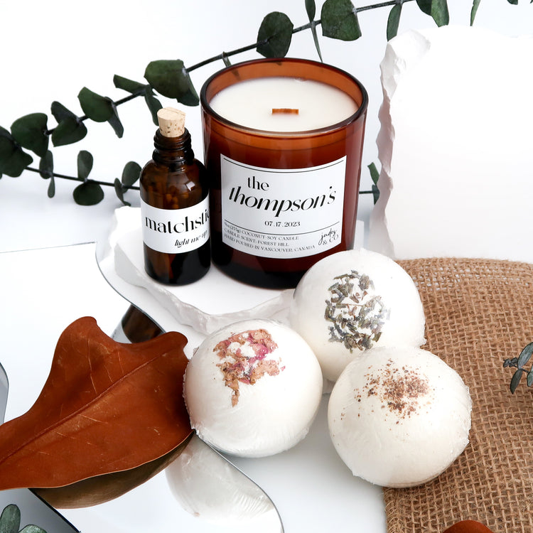 RELAX WITH A BATH + CUSTOMIZED CANDLE {bundle set}