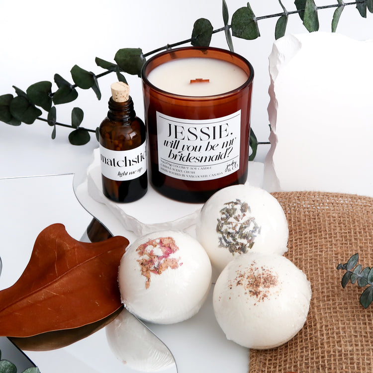 RELAX WITH A BATH + CUSTOMIZED CANDLE {bundle set}