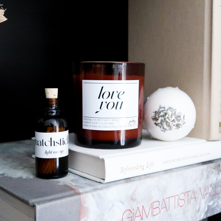 SELF CARE W/ CUSTOM CANDLE {bundle set}