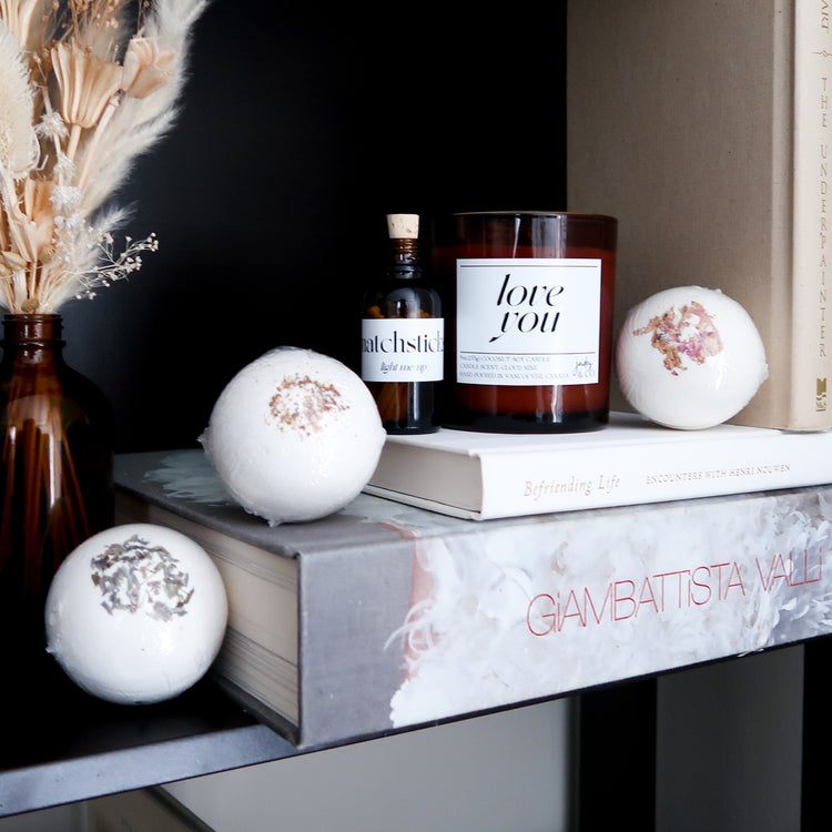 RELAX WITH A BATH + CUSTOMIZED CANDLE {bundle set}