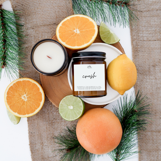 Crush scented Coconut-Soy Candle with wooden wick