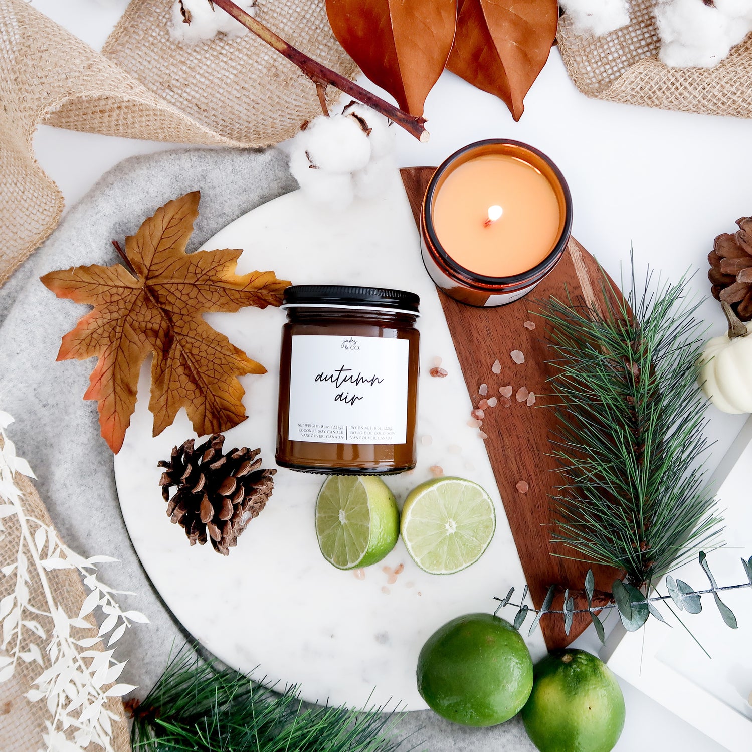 Hello Autumn - 8oz Candle - Choose Your Scent - 100% Natural Soy Wax